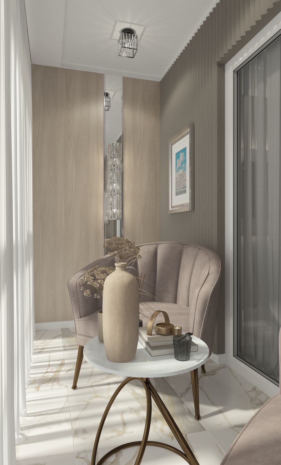 Нежнейший дизайн трехкомнатной квартиры