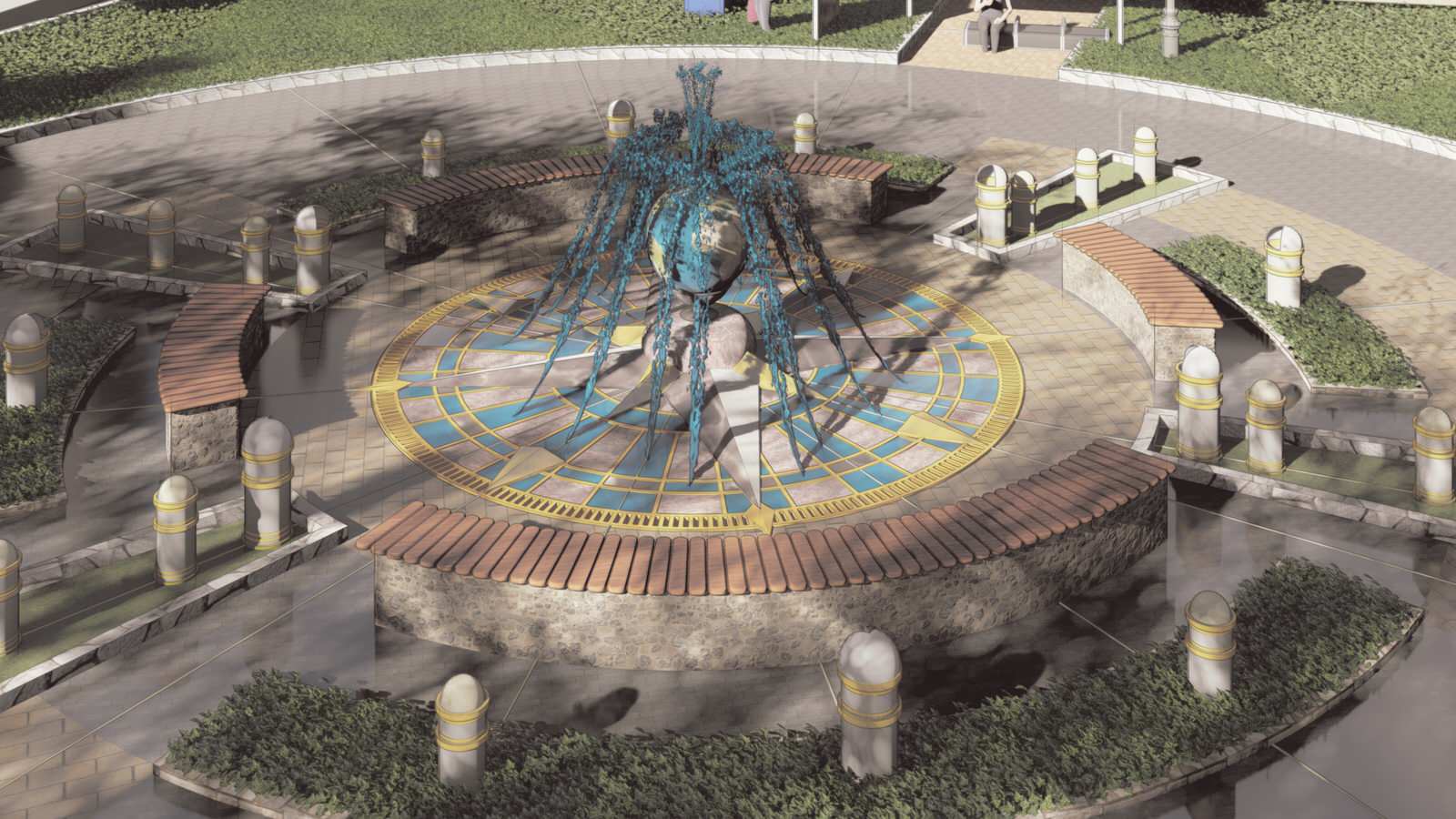 Эскиз -концепт фонтан "Роза ветров"