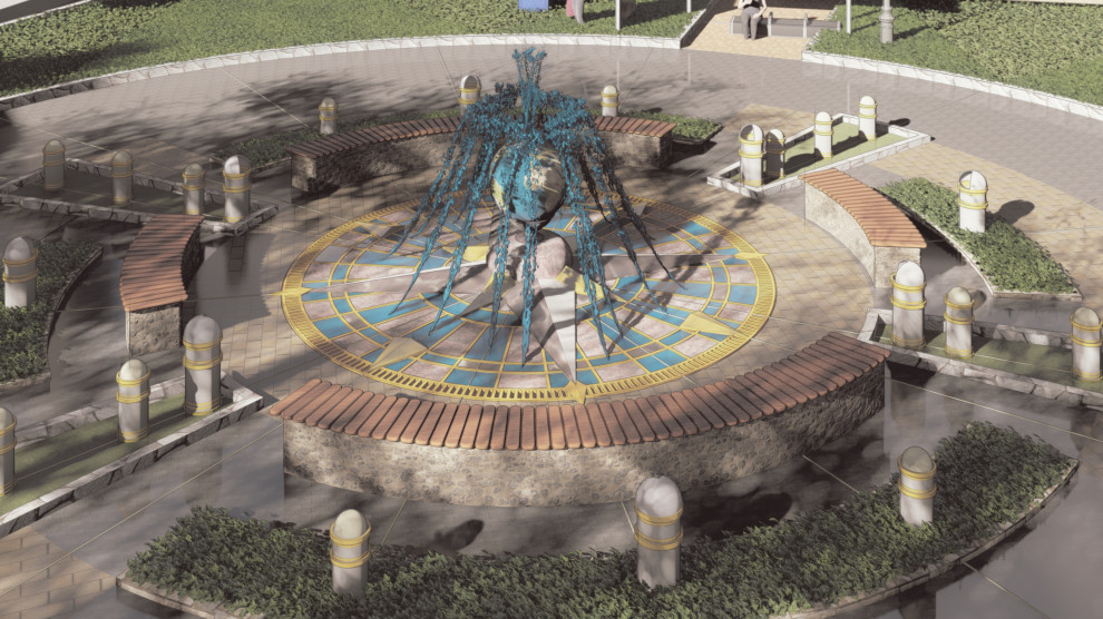 Эскиз -концепт фонтан "Роза ветров"