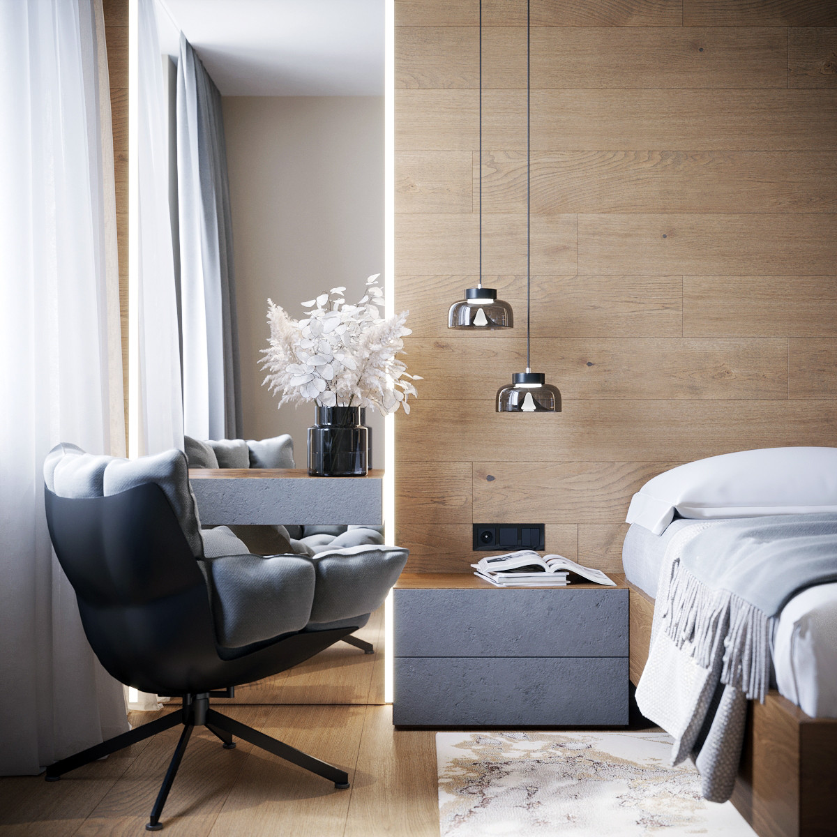 Интерьер с мужским характером в ЖК "Русский дом"