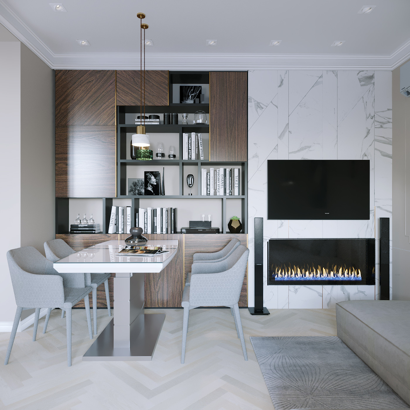 Столовая зона в гостиной