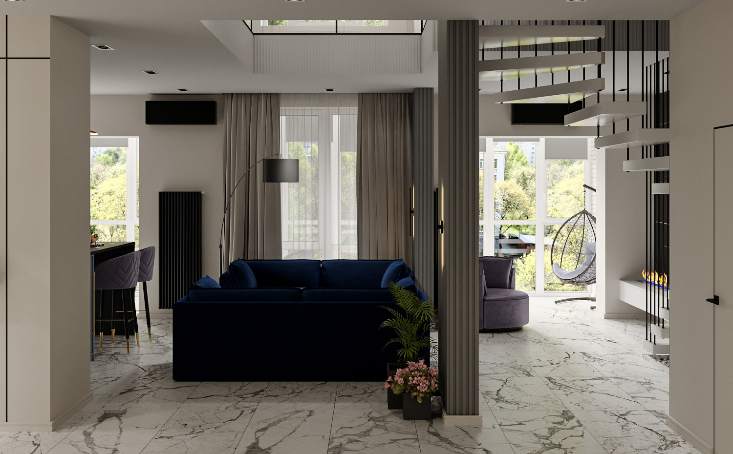 Двухуровневая квартира на Западном.