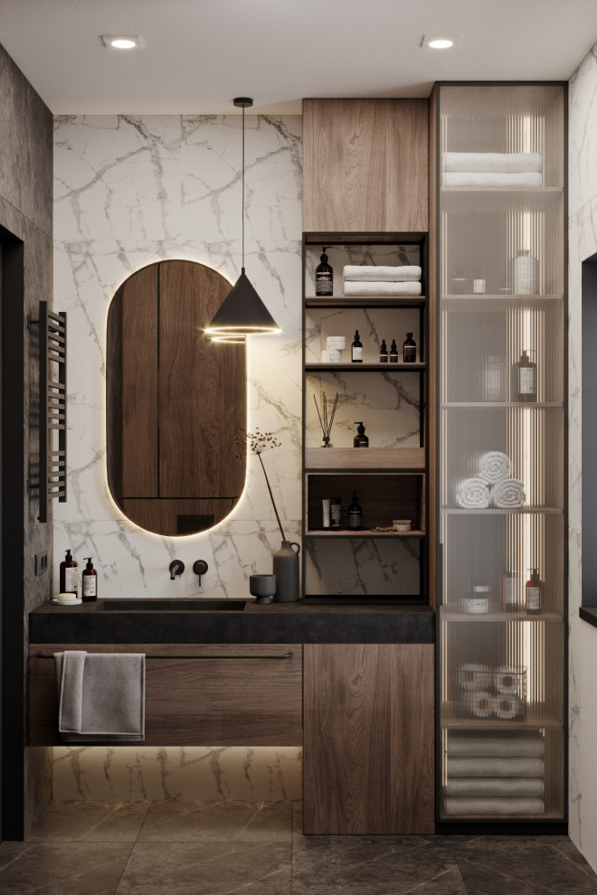 Обложка проекта: Визуализация кабинета и санузла в коттедже в д. Конохово