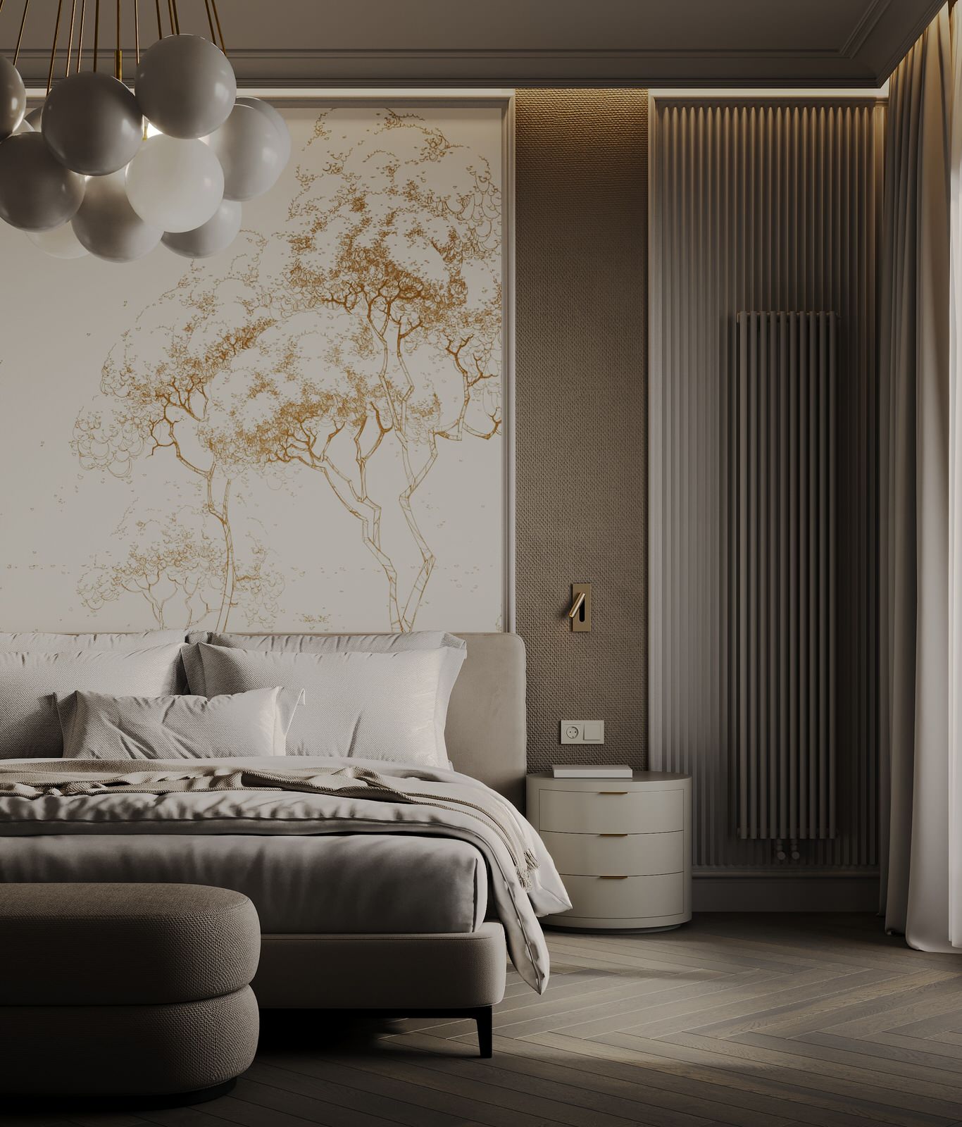 Утонченная минималистичная спальня