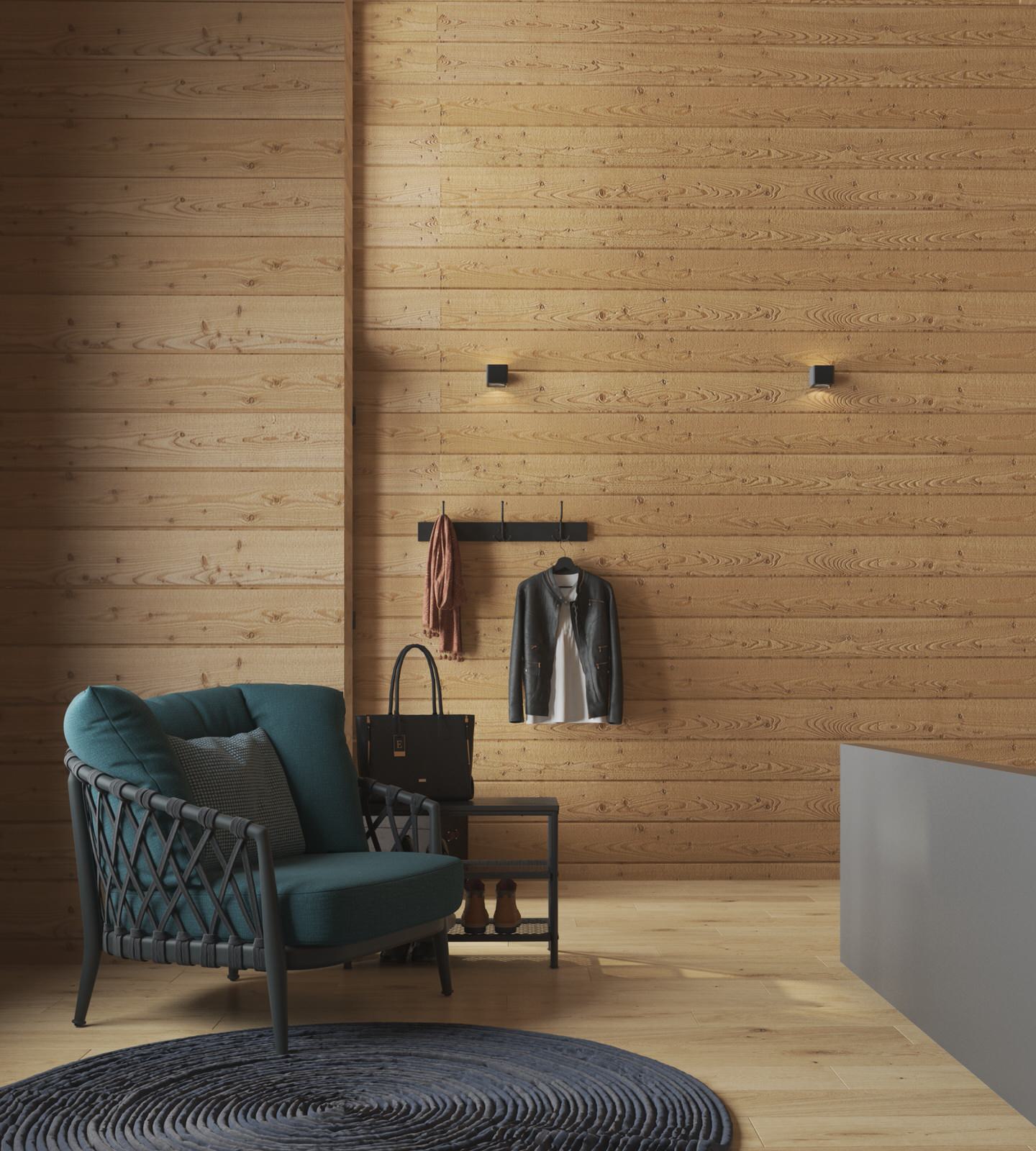 Дизайн-проект интерьера загородного дома (из бруса)