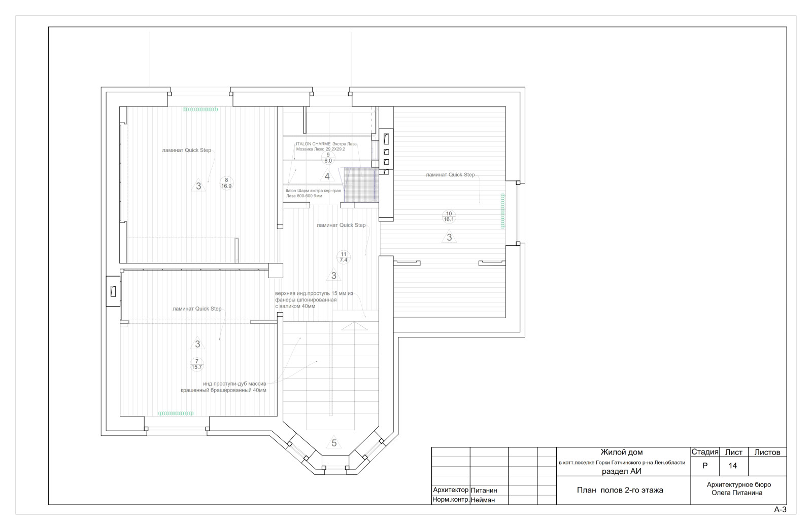Рабочий проект интерьера современного коттеджа