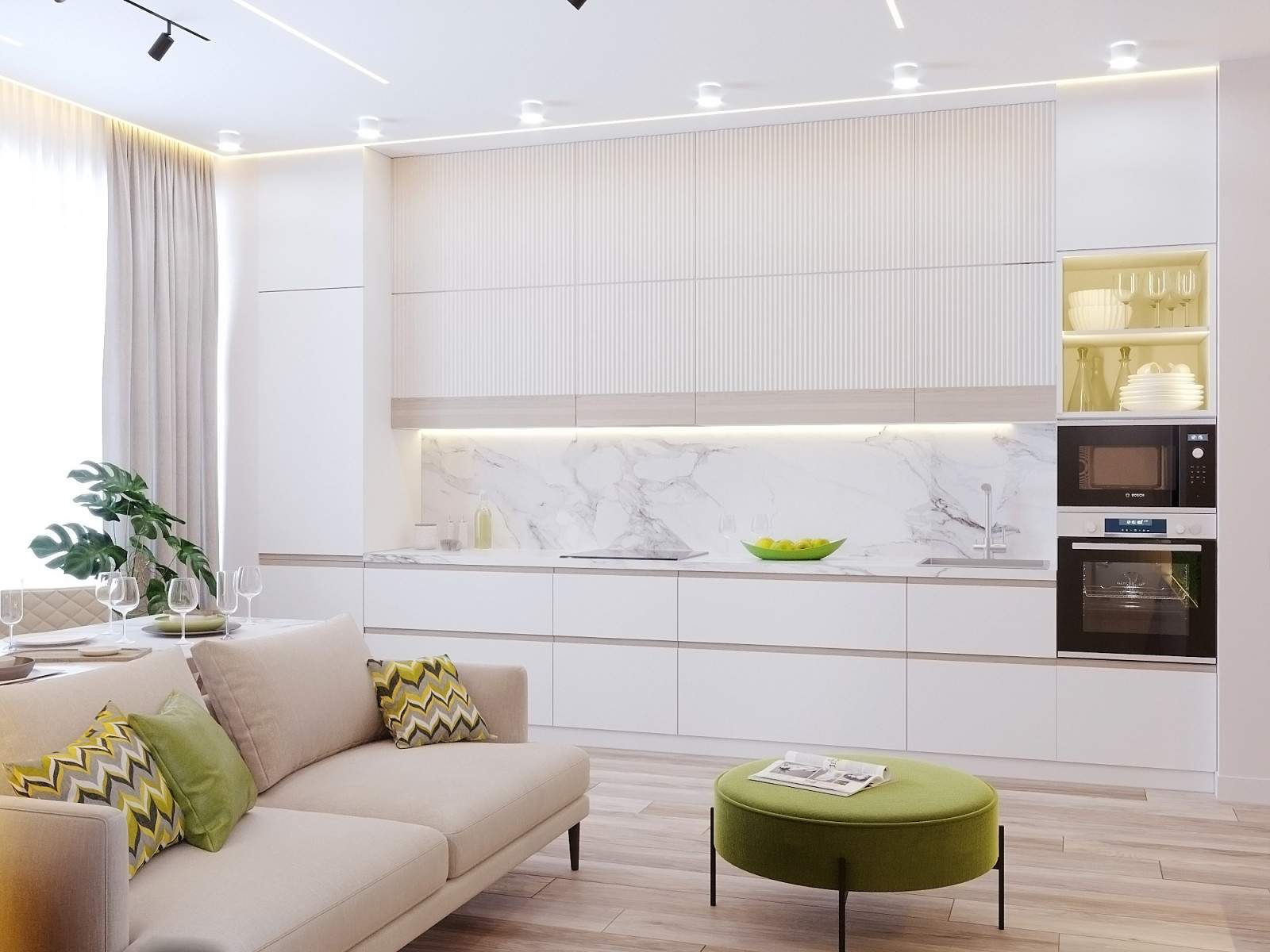 Квартира 90 м.кв. Фьюжн скандинавского и эко стилей