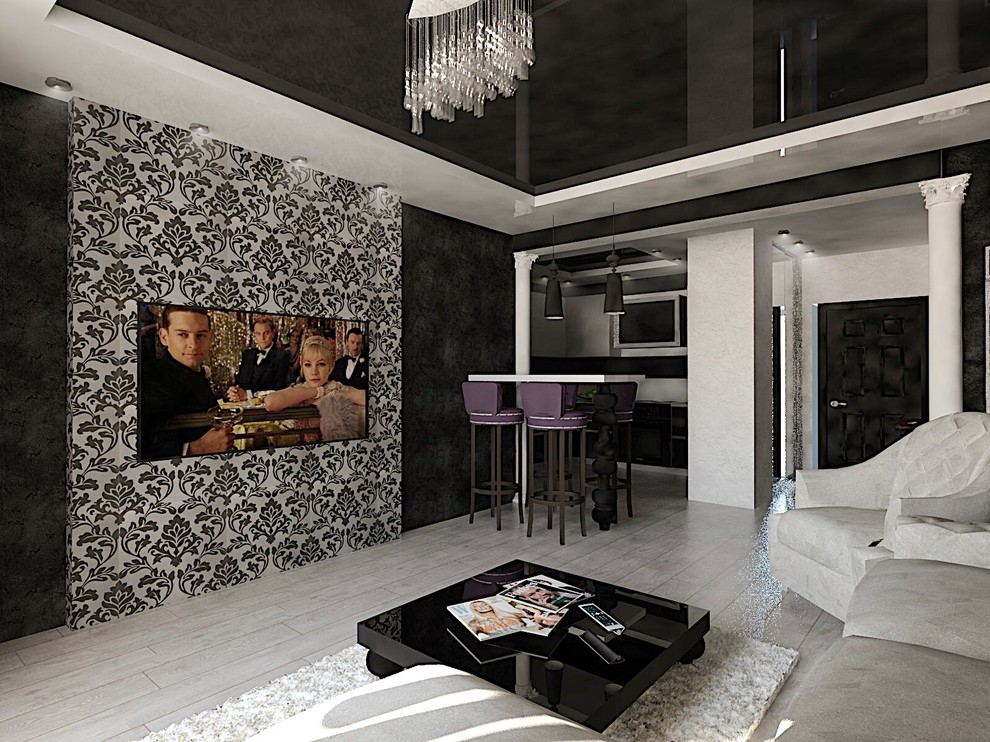 Кухня-гостиная в стиле ар-деко