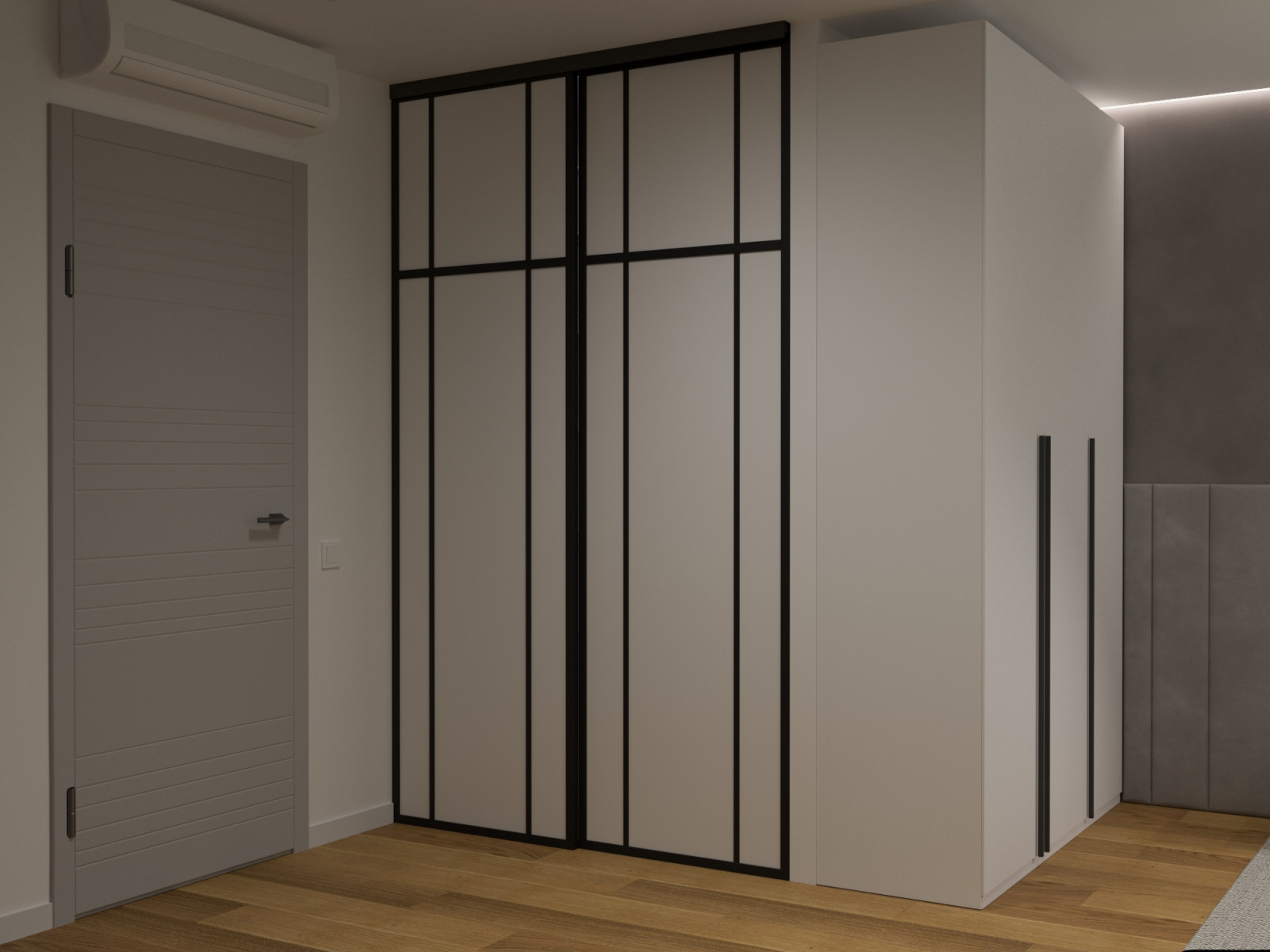 Квартира в современном стиле с синим акцентом