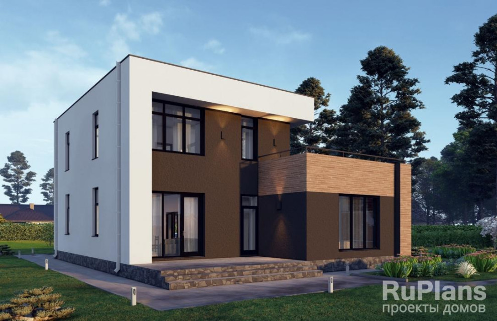 Rg6362 - Двухэтажный дом с гаражом и эксплуатируемой кровлей