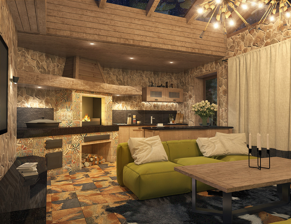 Баня со стеклянной крышей