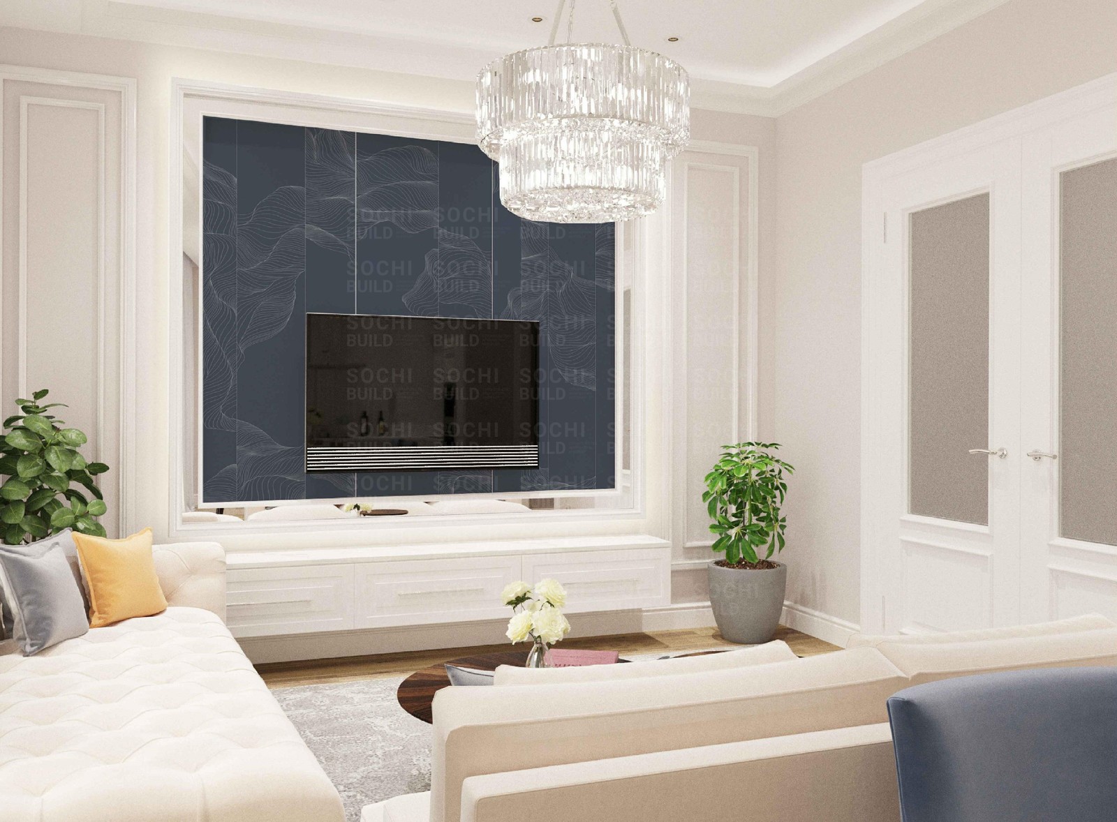 Квартира в ЖК «Актер Гэлакси», 78м², стиль: современная классика. Сочи