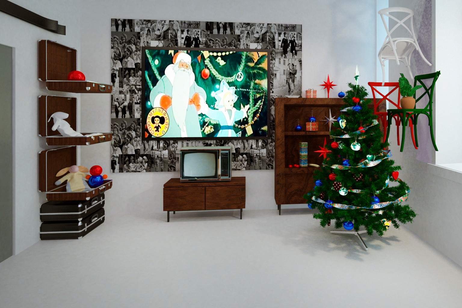 Дизайн-проект "Музей советского быта" в городской библиотеке