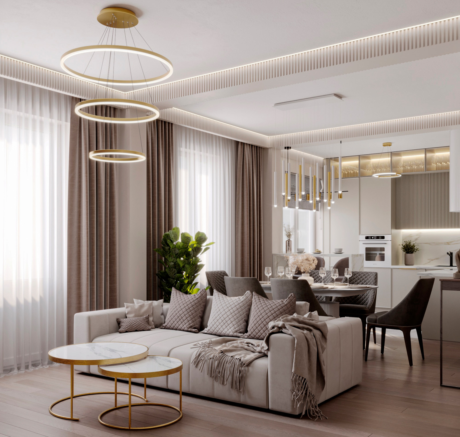 Обложка проекта: Кухня-гостиная