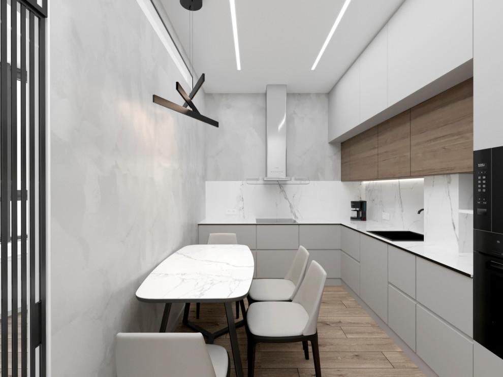 "Расправив крылья". Дизайн 3х - комнатной квартиры в стиле минимализм.