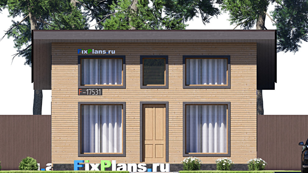 Проект одноэтажного дома 12х8м S67м2 F-17531