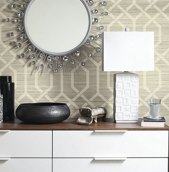 Геометрический орнамент в обоях.