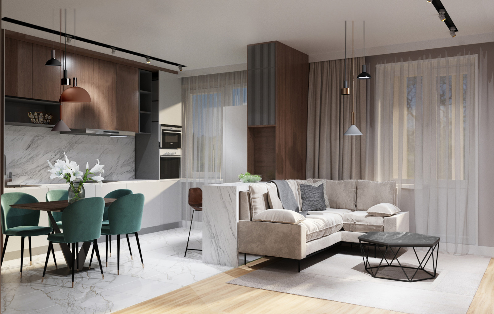 Обложка проекта: Дизайн-проект двухкомнатной квартиры в новостройке