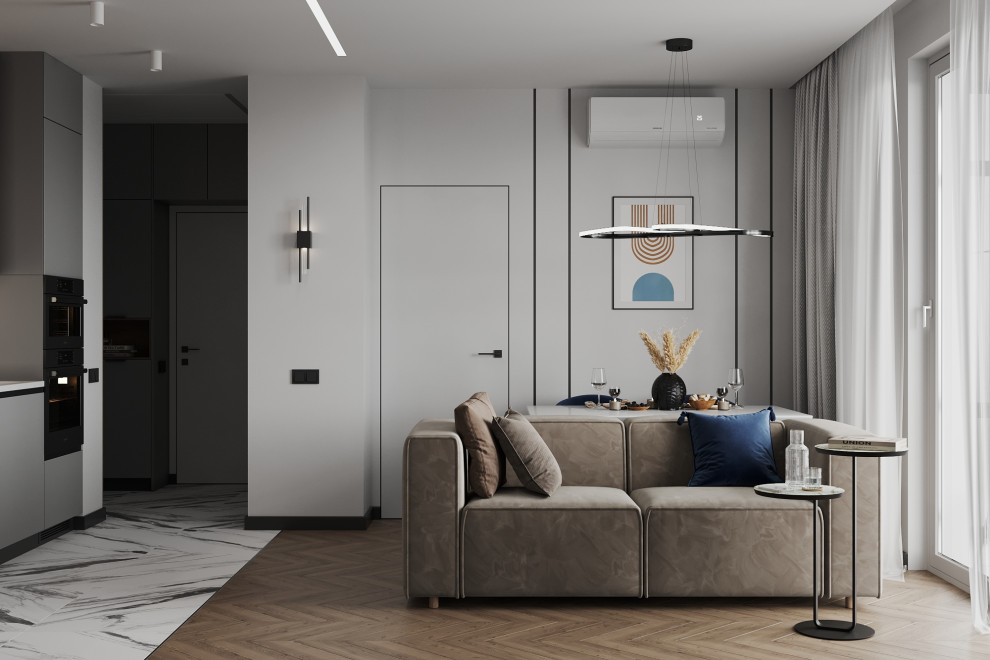 Обложка проекта: Двухкомнатная квартира для молодой пары в ЖК Черная Речка