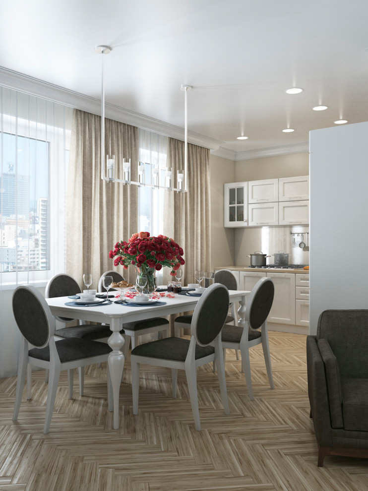 Трехкомнатная квартира в стиле неоклассика, 55 м²