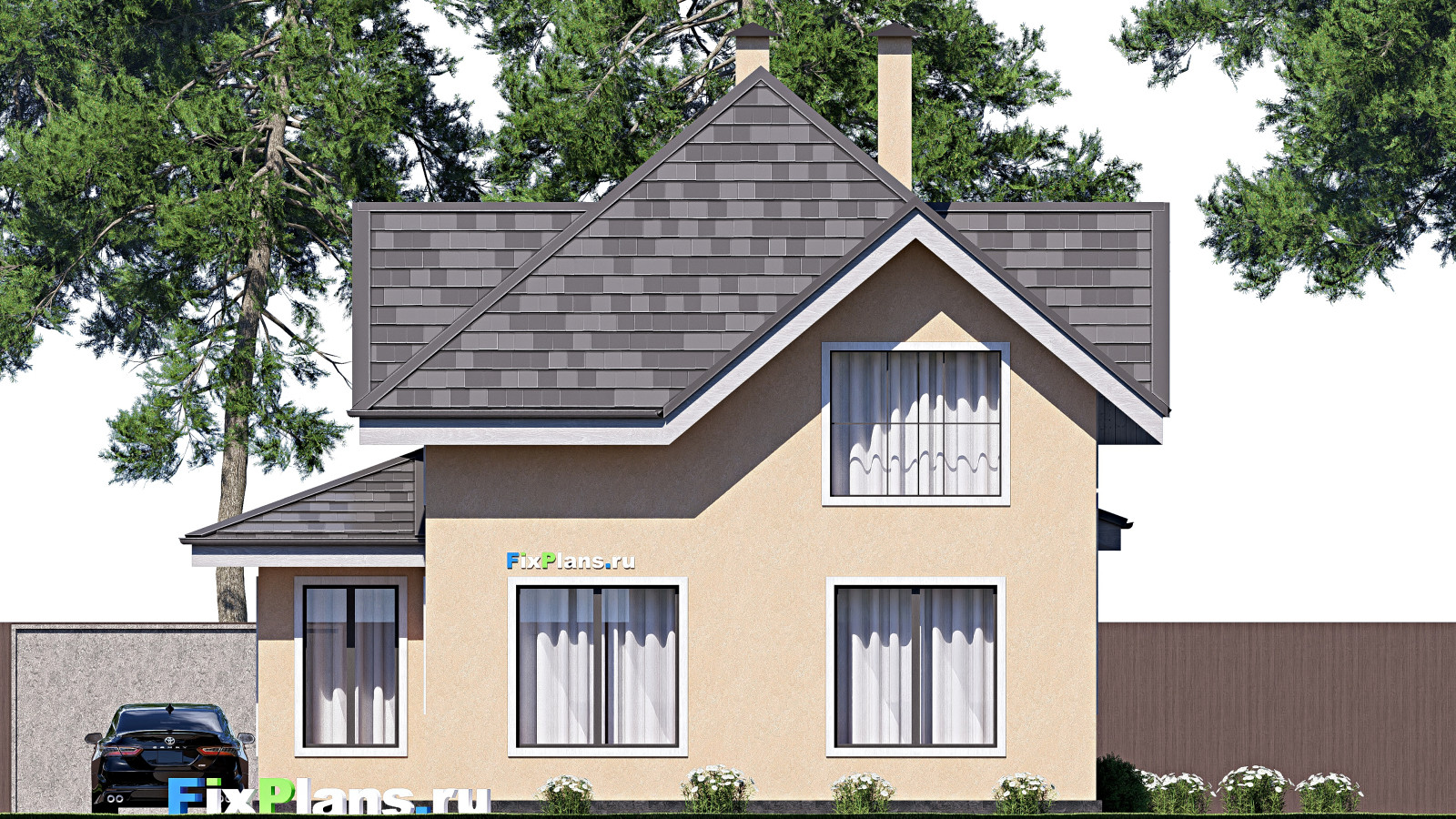 Проект дома с мансардой 13х10 м S138м2 F-17324