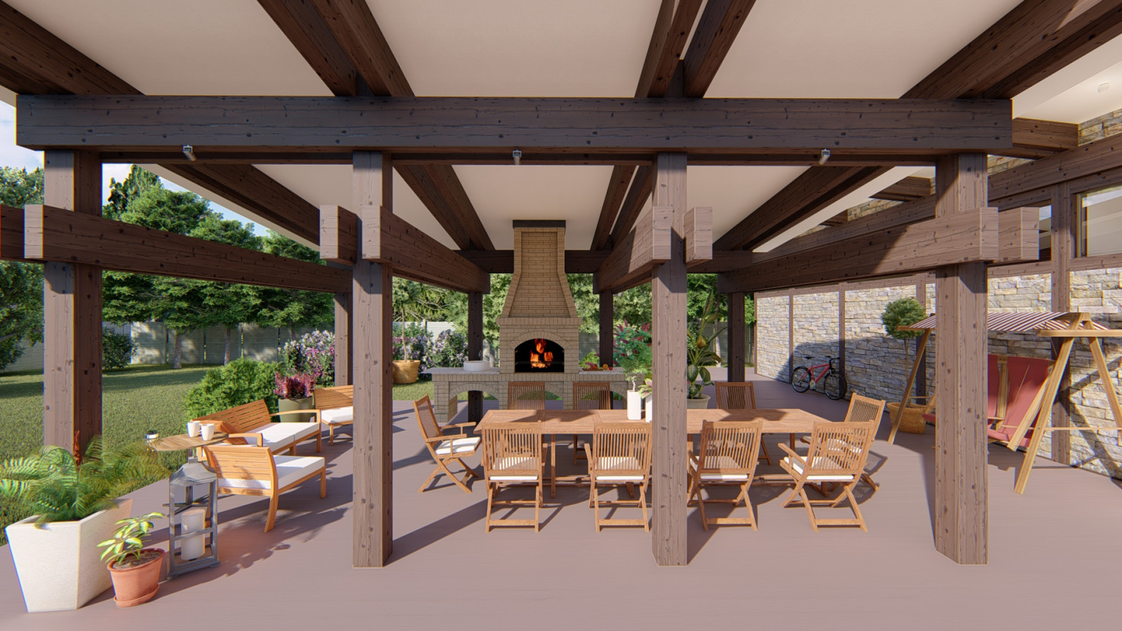 СПА комплекс с бассейном, сауной, барбекю и хоз.блоком