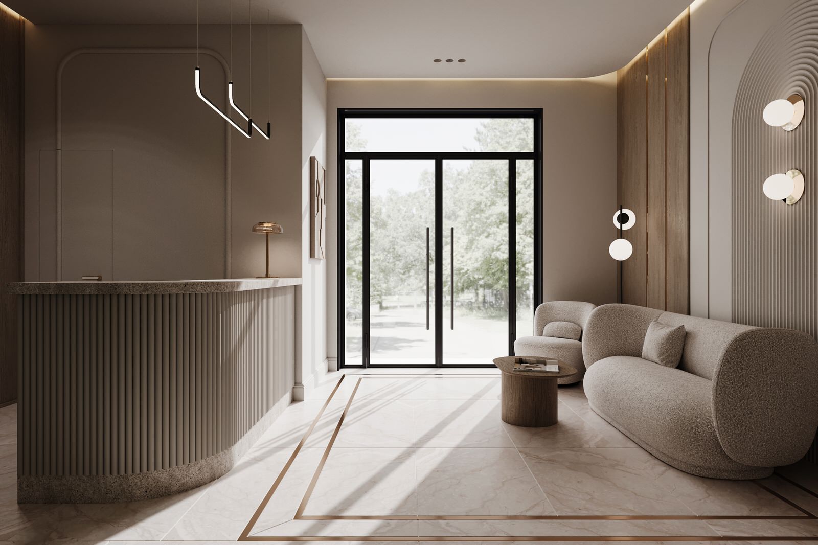 Дизайн лобби отеля в г.Сухум