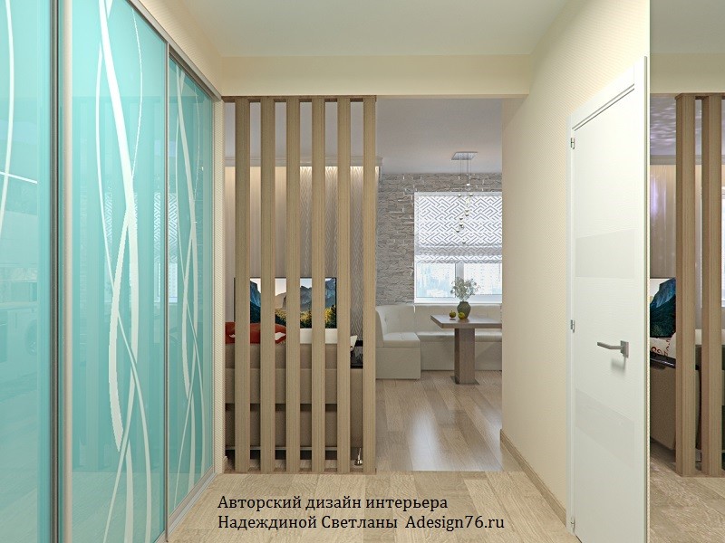 ПРИХОЖАЯ С БИРЮЗОВЫМ ШКАФОМ