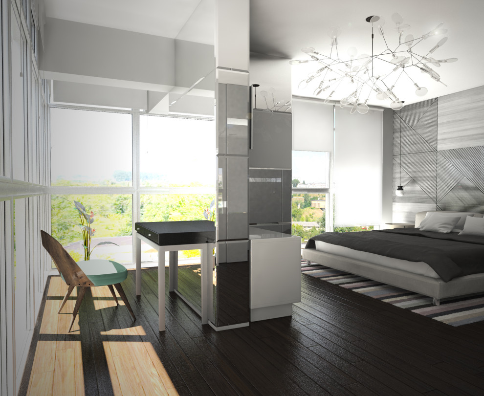 Спальня с подвесным креслом