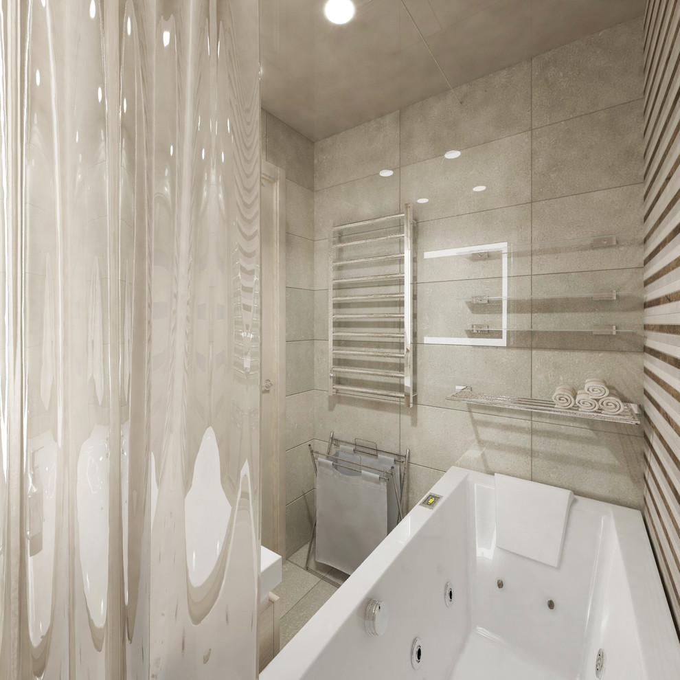 Ванна современная в бежевых тонах