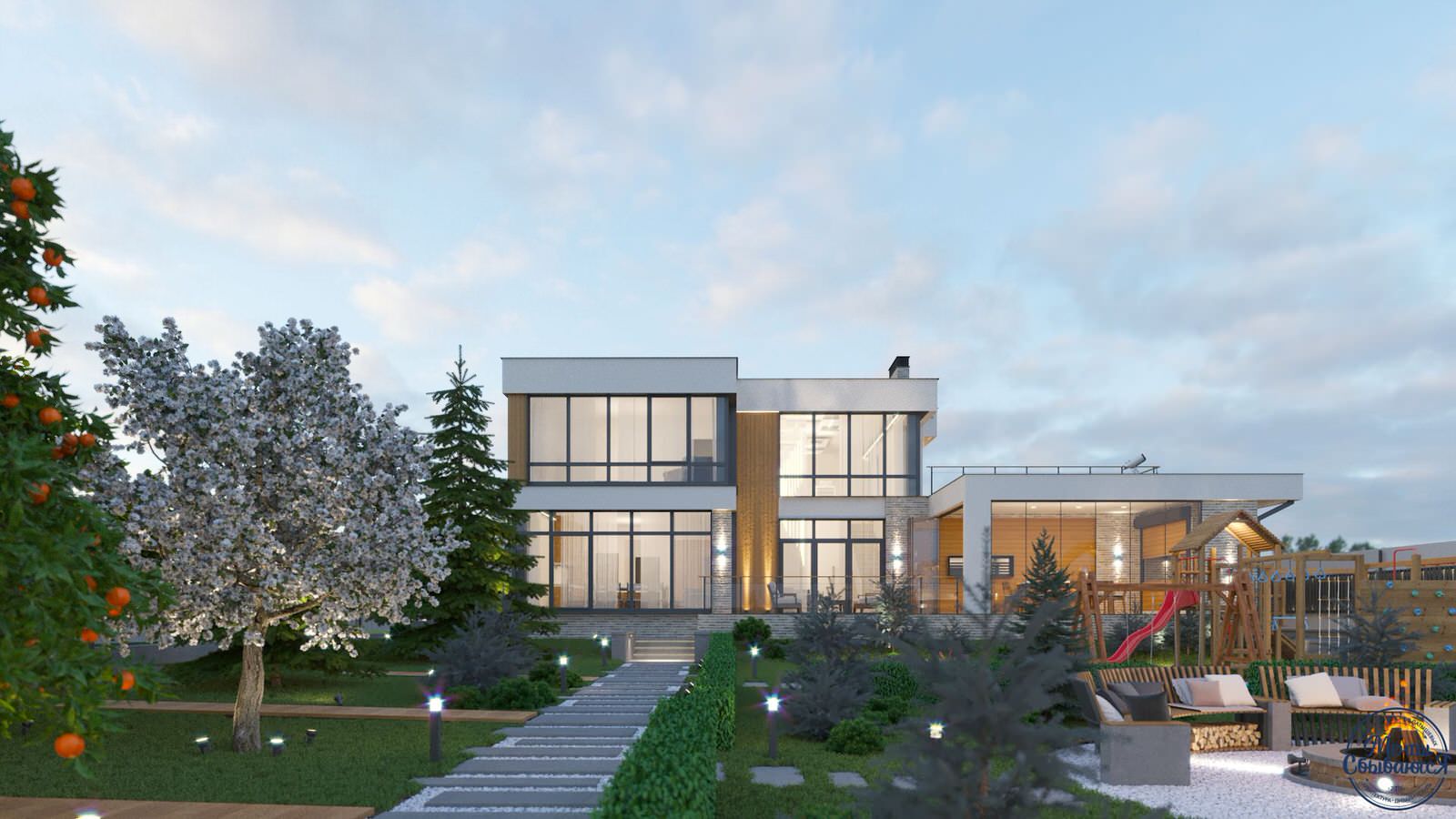 Проект двухэтажного индивидуального дома