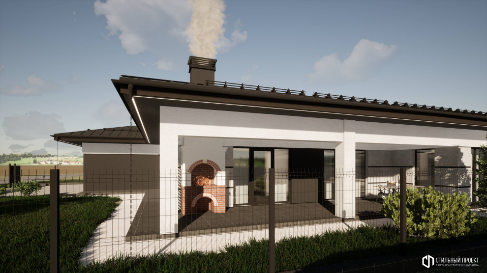 Одноэтажный дом с гаражом