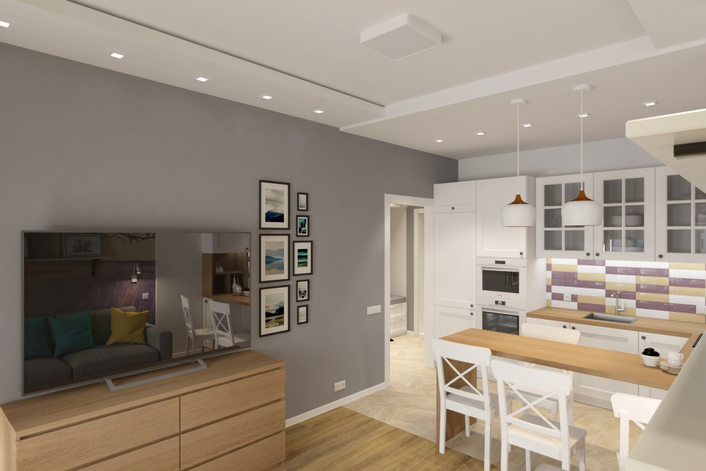 Двухкомнатная квартира в скандинавском стиле 61м2 в ЖК "Гринпарк"