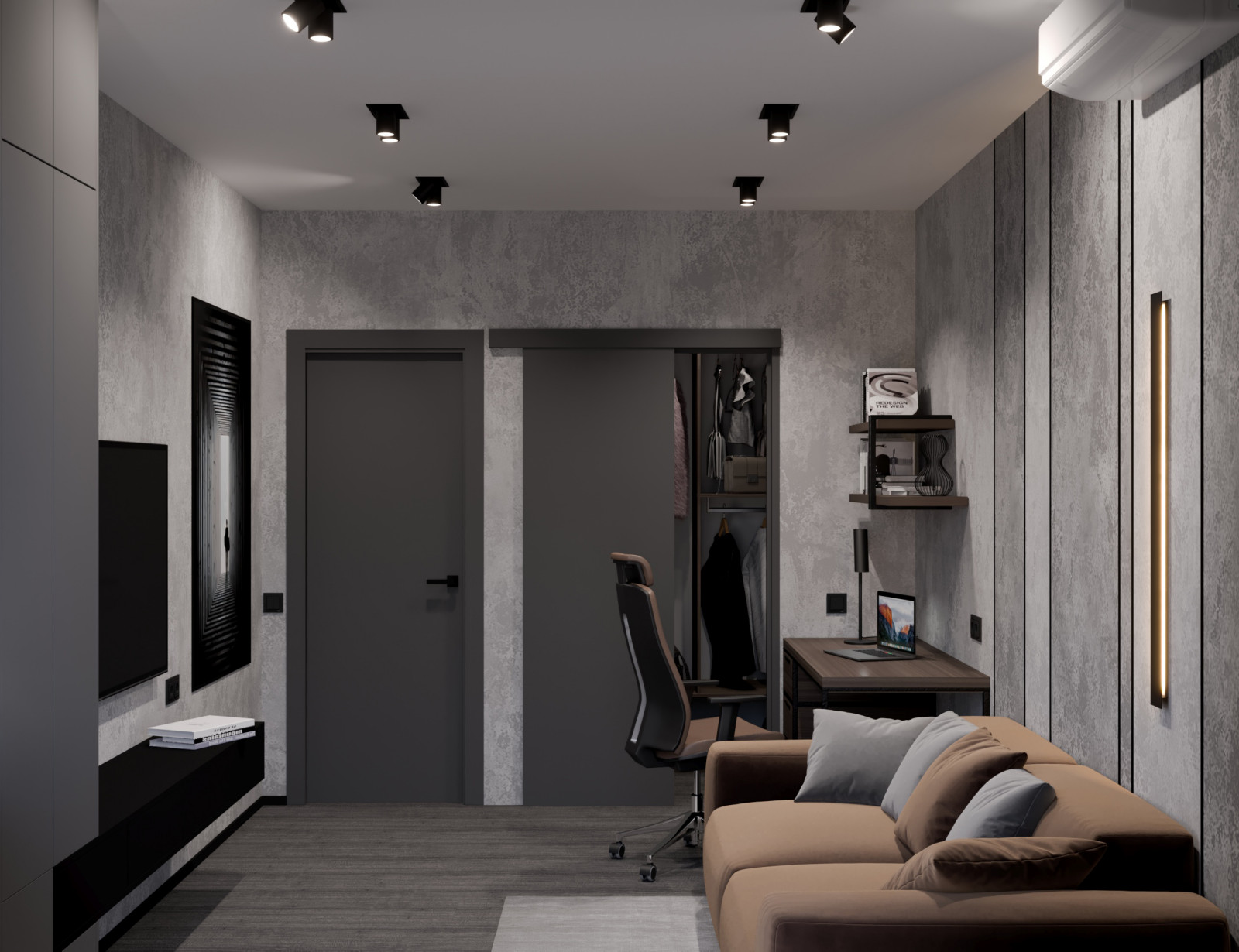 Дизайн проект квартиры в силе брутализм