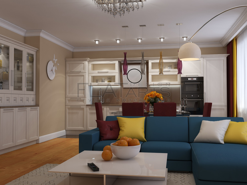 Дизайн 4х-квартиры 115кв.м.  в стиле фьюжн