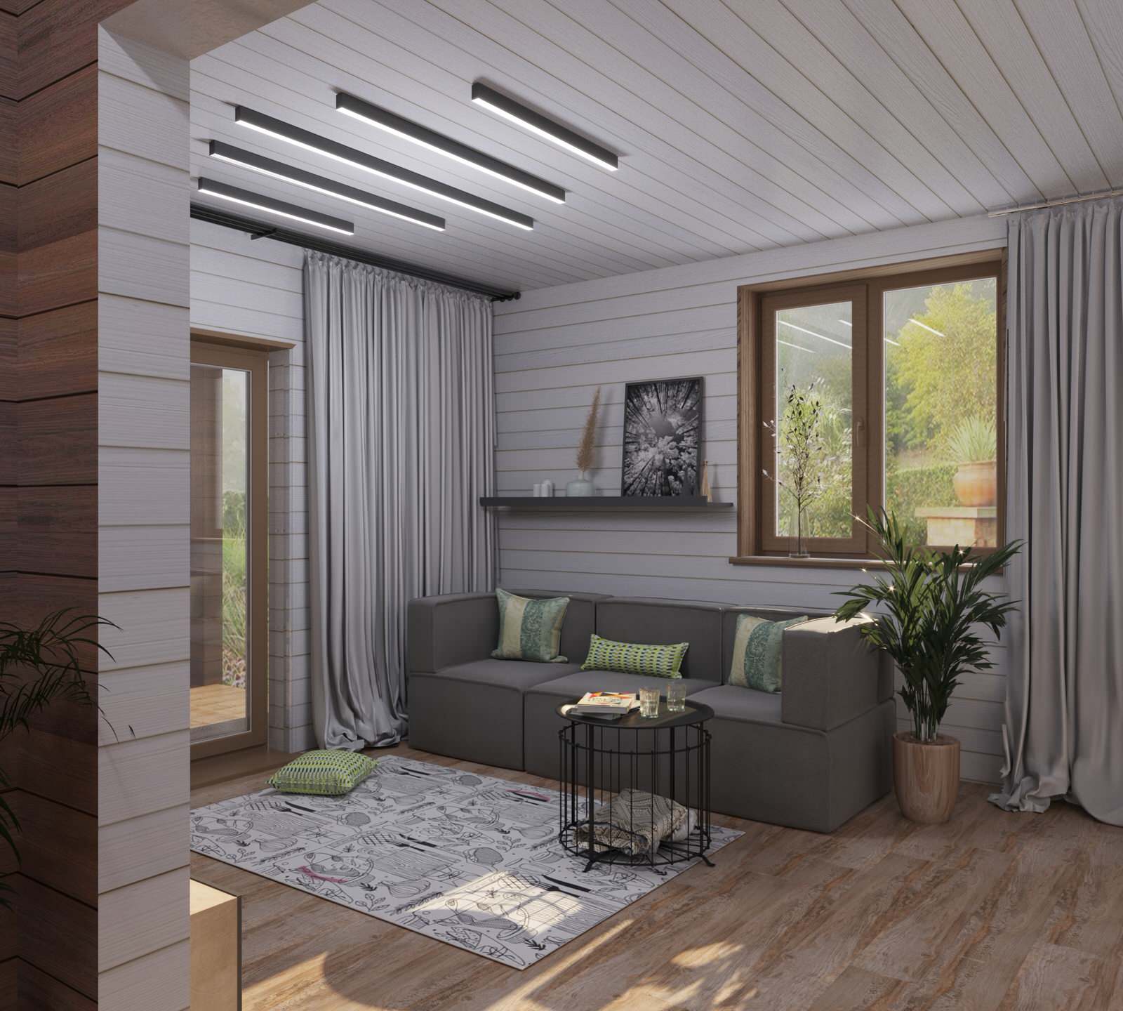 Двухэтажный дом с стиле скандинавского минимализма