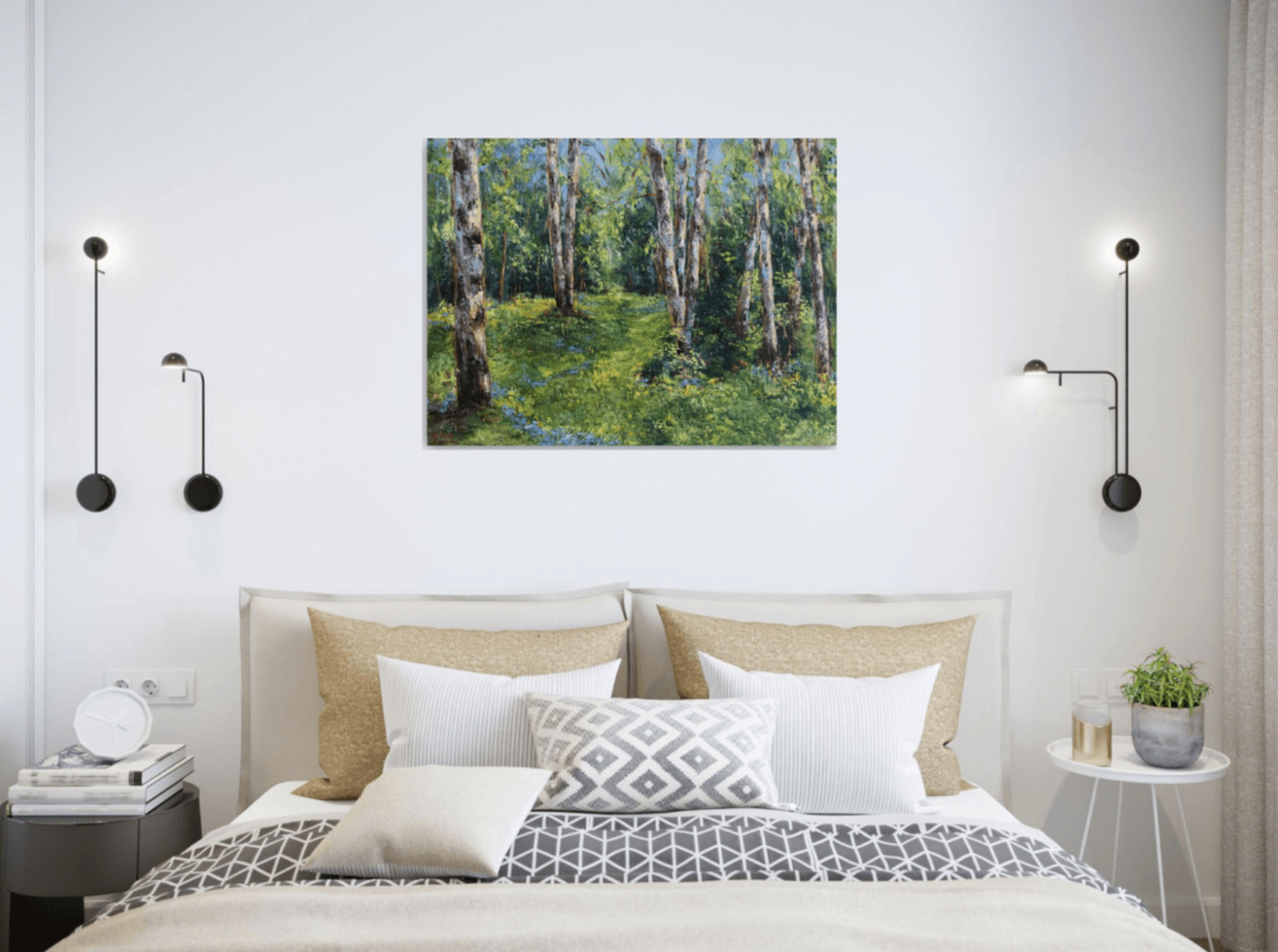 Спальня - Дизайн интерьера - Картины художницы Дианы Маливани (1)