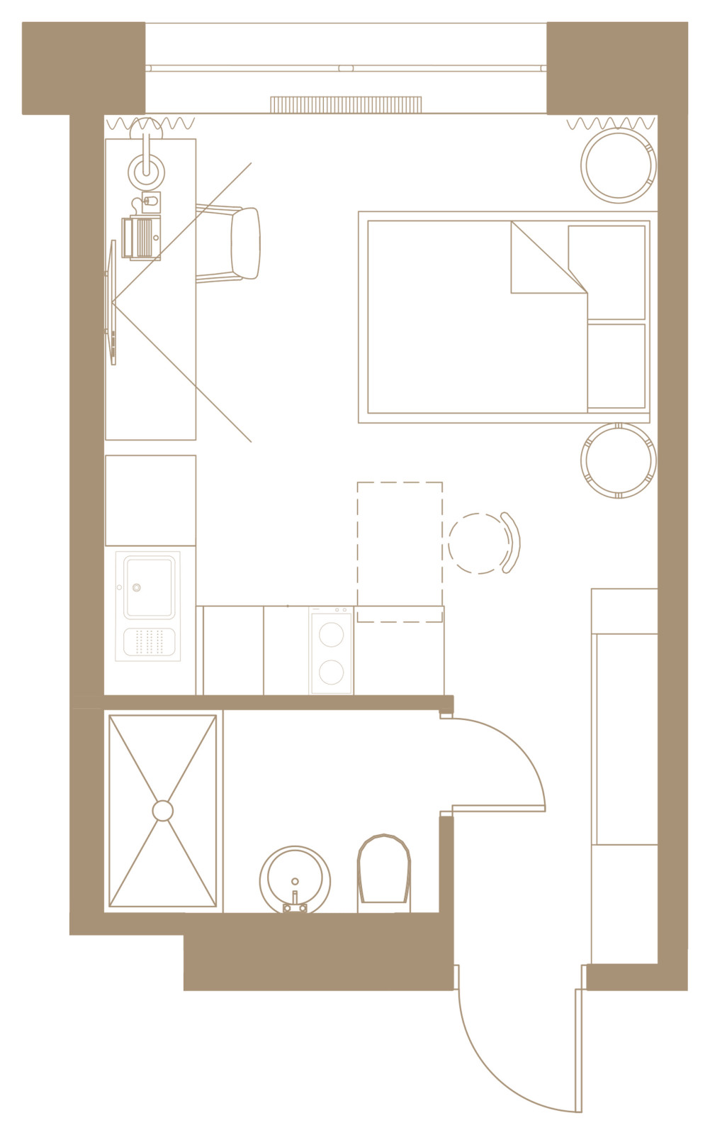 Дизайн студии YARD 19 м2