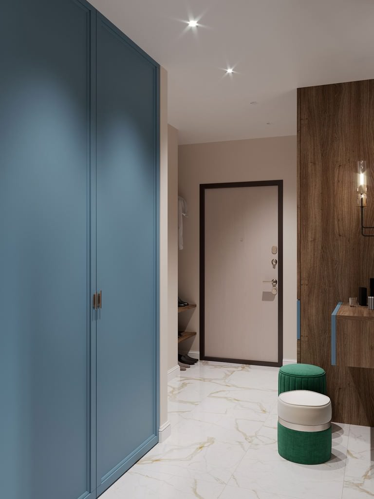 Дизайн интерьера квартиры в современном стиле в ЖК «Царская столица», 107 кв.м.