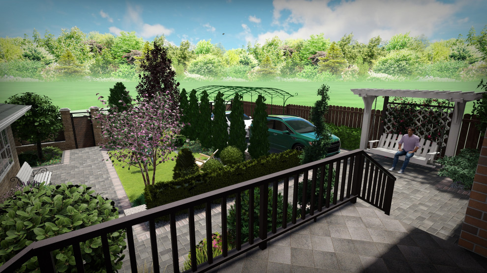 Ландшафтный проект с террасированием участка