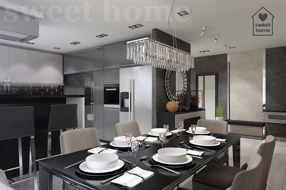 минимализм, две совмещенные квартиры