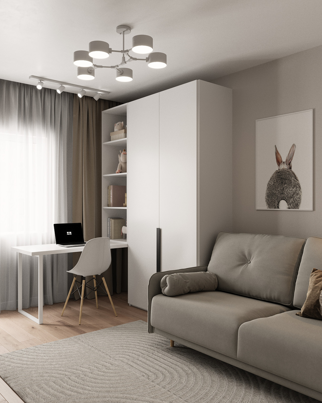 Яркие акценты в двухкомнатной квартире в Красногорске