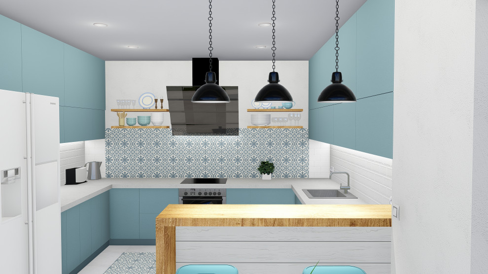 Кухня-столовая в средиземноморском стиле