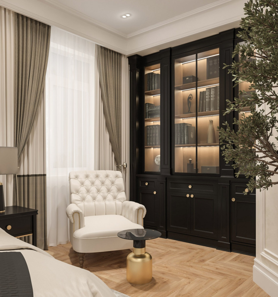 Интерьер мужской мастер - спальни . Таунхаус КП "Образцово"