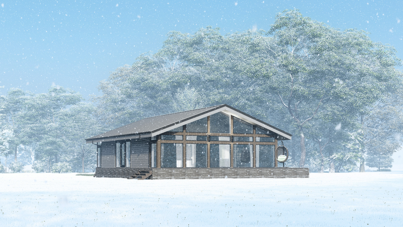 Обложка проекта: Фахверковый дом с панорамными окнами