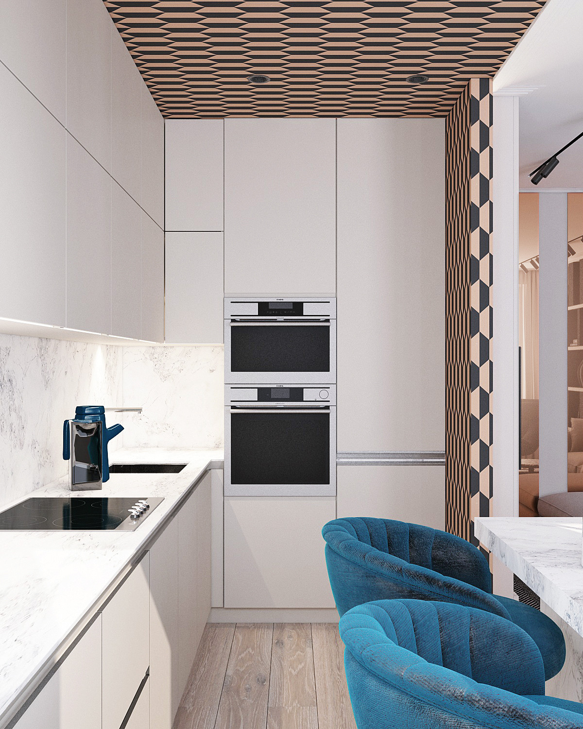 Кухня в апартаментах на Красных Воротах, Москва