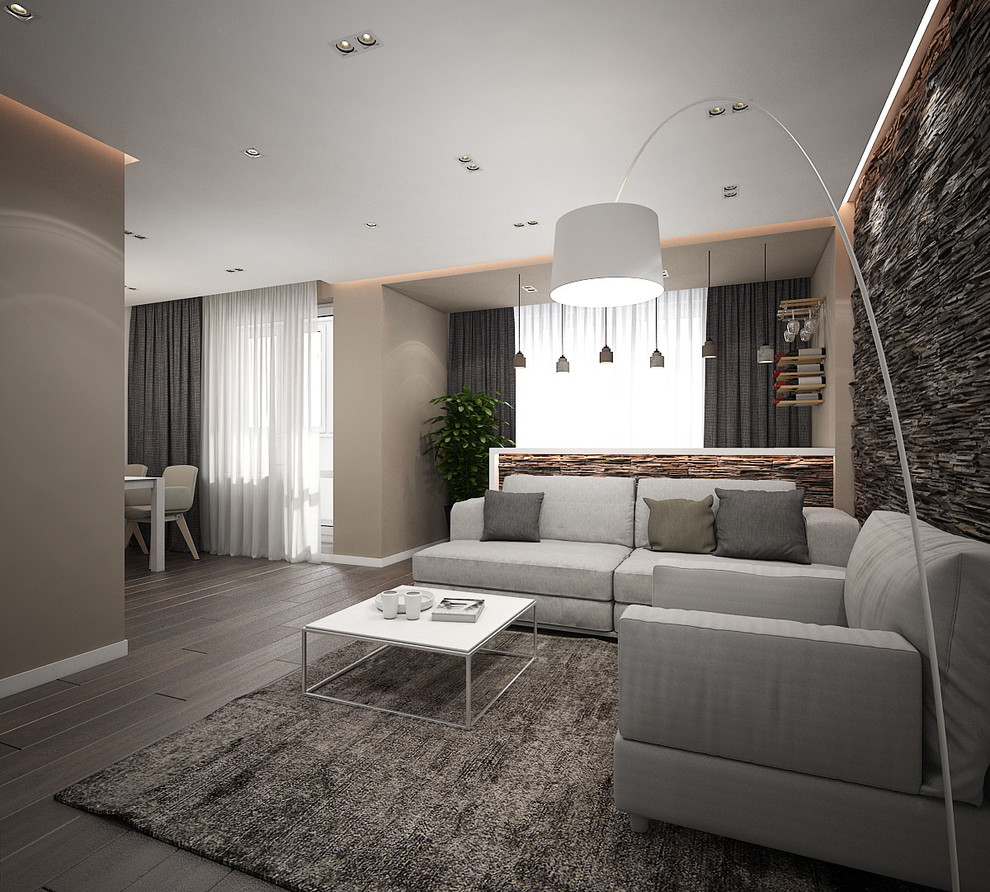 Обложка проекта: Дизайн-проект 2-х комнатной квартиры. Общая площадь 63 м2. Современный стиль.