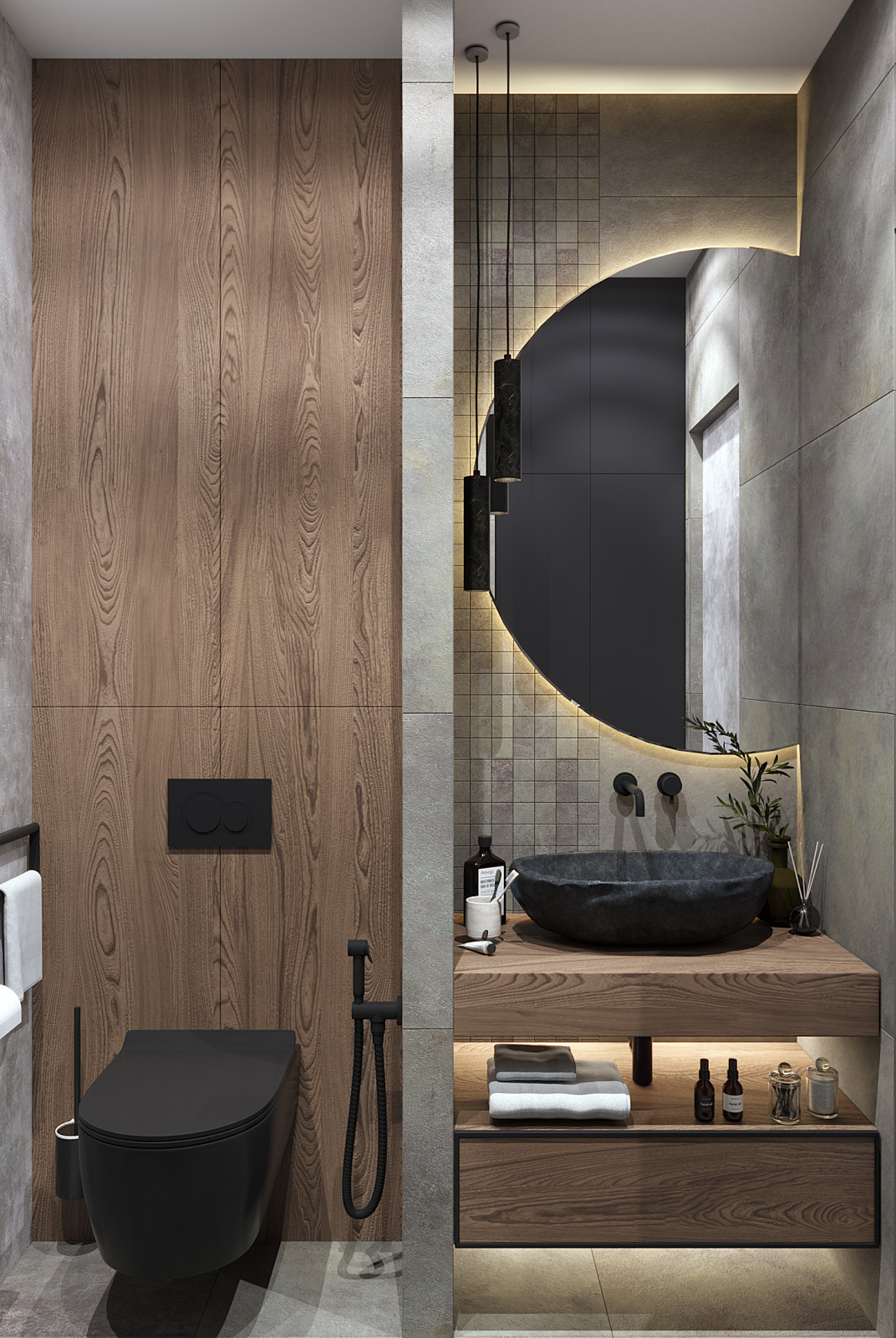 Квартира-студия в темных тонах