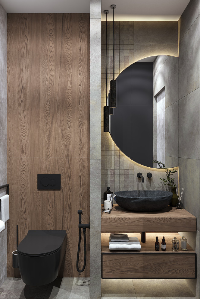 Квартира-студия в темных тонах