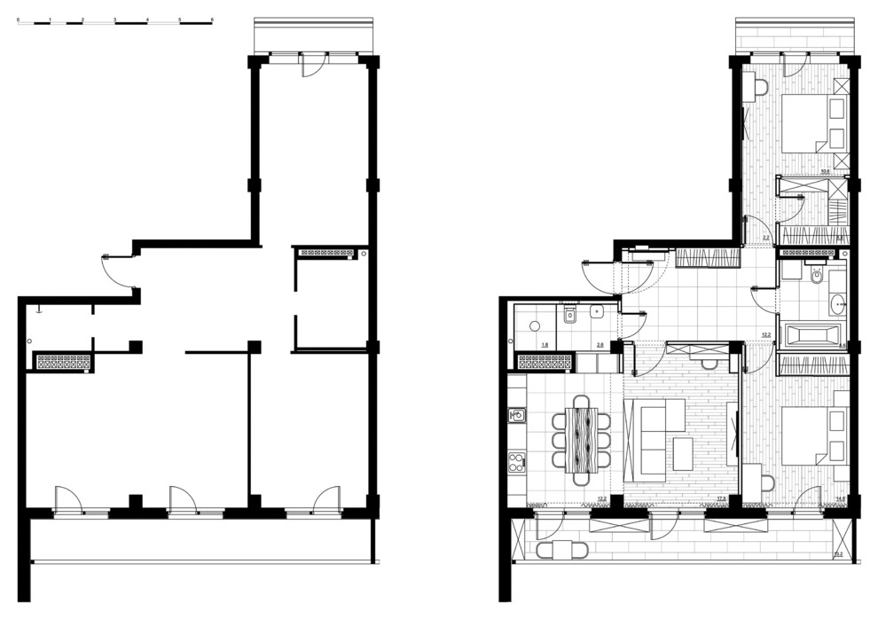 Частная квартира с современным интерьером.